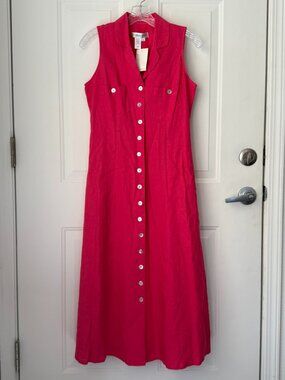 Coldwater Creek Linen Blend Sleeveless Dress